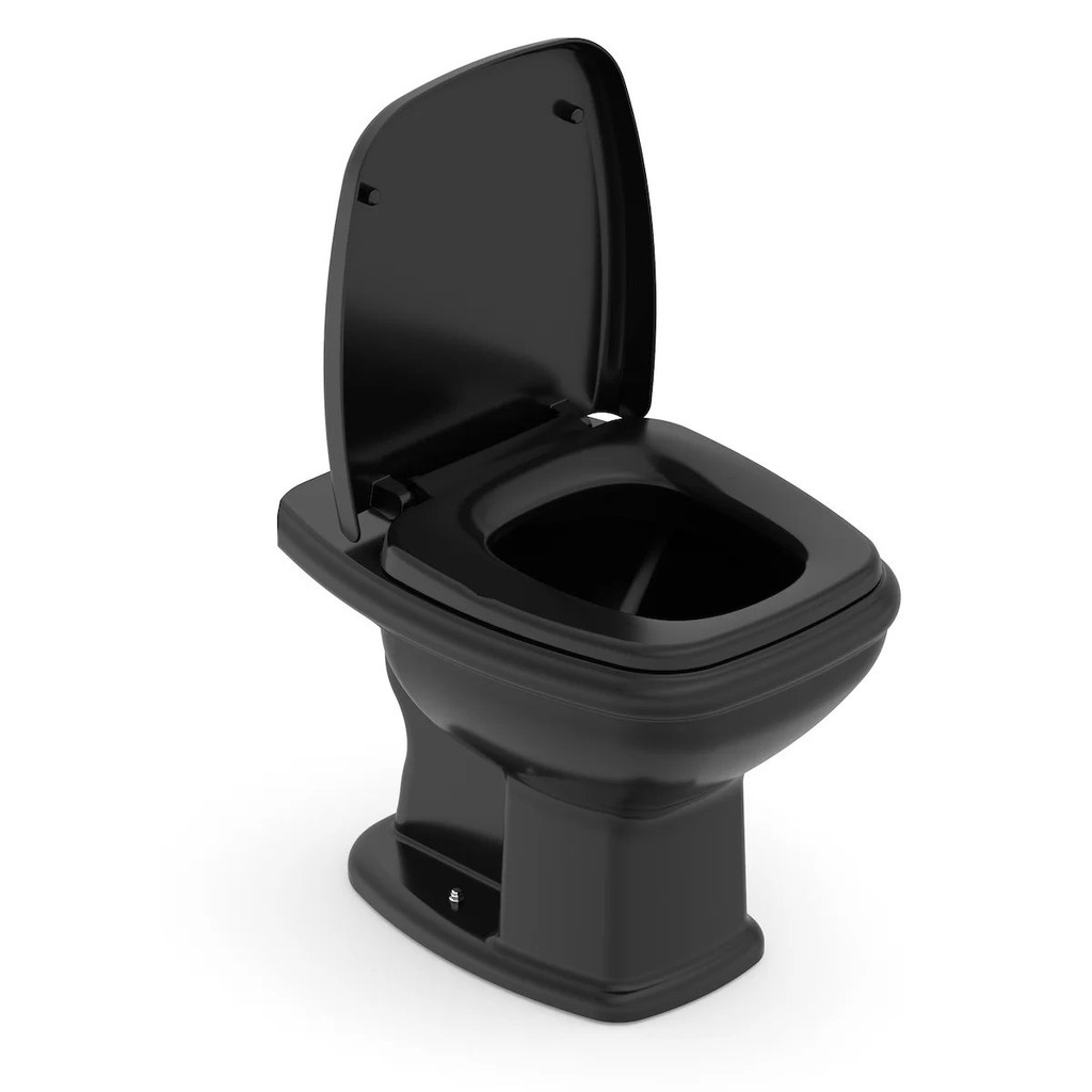Vaso Sanitário Convencional com Assento Queda Amortecida Fit Plus Celite Preto Brilhante em Oferta na Shopee