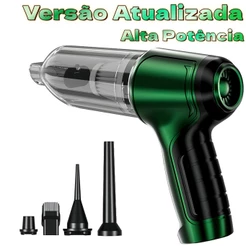 Aspirador e soprador de pó sem fio portátil de alta potência, 5 em 1, para automotivo/carro e casa