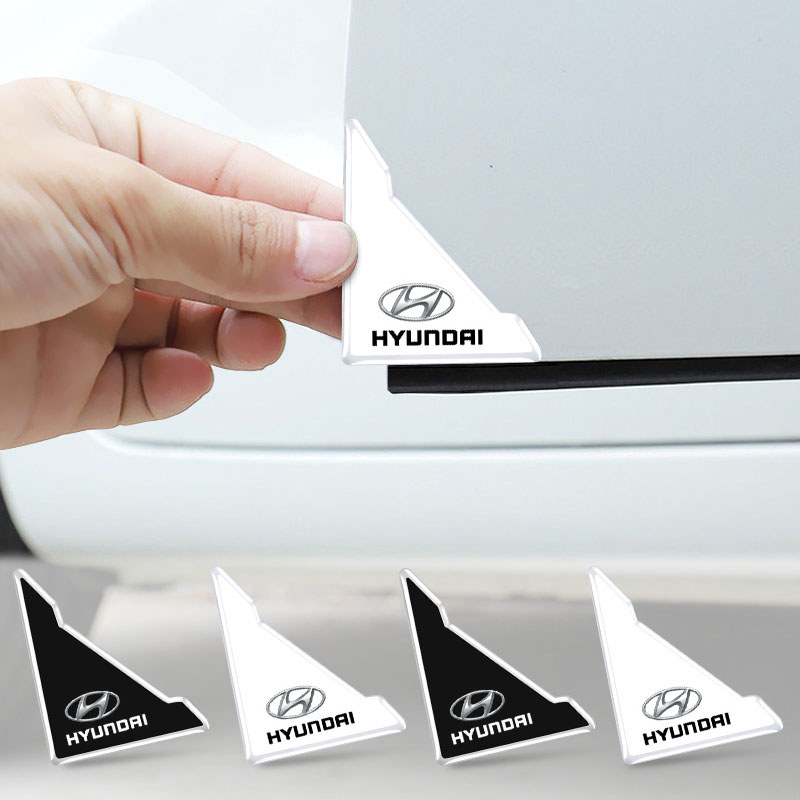 Logotipo Do Carro Adesivos Porta Canto Colisão Proteção Anti-Risco Para Hyundai NLINE I30 I20 I10 Veloster Tucson Kona I