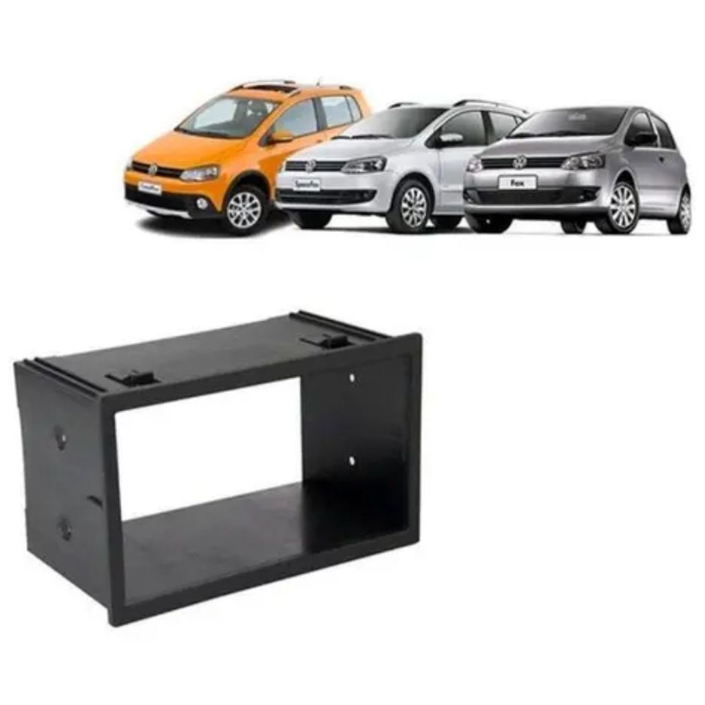 MOLDURA PARA CENTRAL MULTIMIDIA MP5 7 POL 2 DIN PRETO GOLF/OLO/BORA/FOX/NOVO/SPACE FOX/FIESTA /ECOFORD EXPEX 053