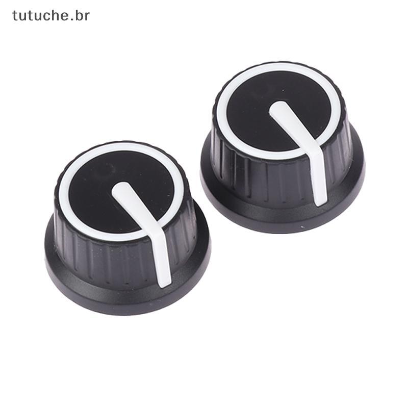 TU 2 Peças De Borracha Branca Meio Eixo Botão Potenciômetro Codificador Rotativo Tampa Do Interruptor De Volume 25 * 25.