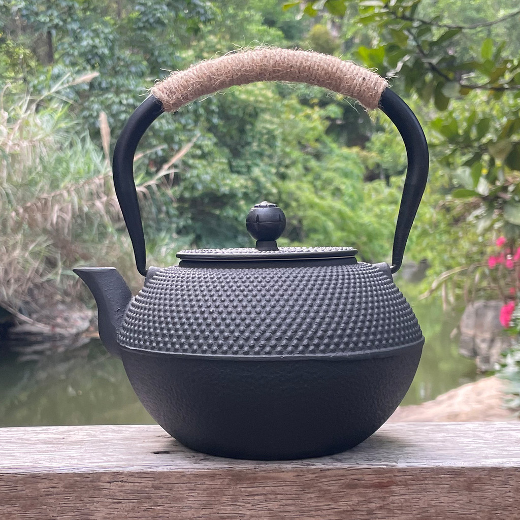 Chaleira de ferro Samurai antiga artesanal Anti-escaldante bule 1.2L chaleira de ferro fundido estilo japonês sul Ironwa