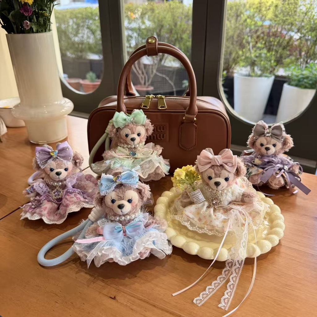 Pingente de brinquedo da moda Shirley Rose, charmoso chaveiro de urso Duffy, chaveiro de pelúcia, presente para melhores