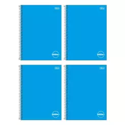 Caderno Espiral Tilibra Universitário Zoom+ - Capa Dura 1 Matéria Azul 96 Folhas - Embalagem com 4 Unidades