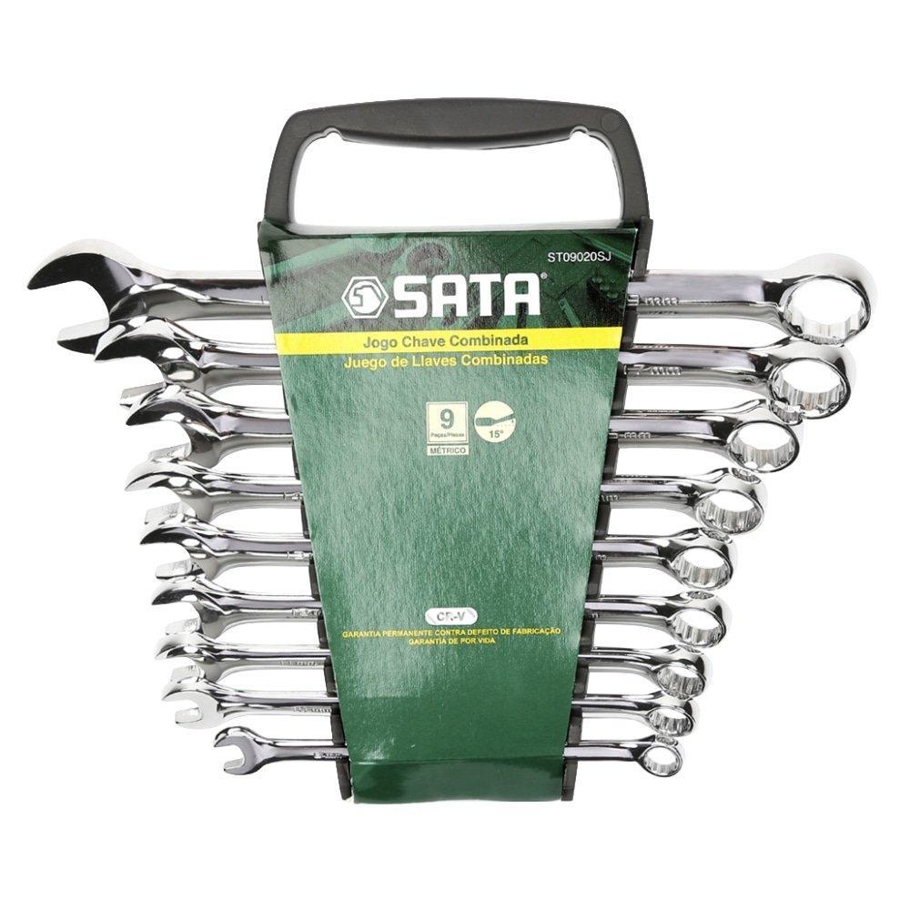 Jogo Chave Combinada Sata 8 a 19mm 9 Peças Cromo Vanádio