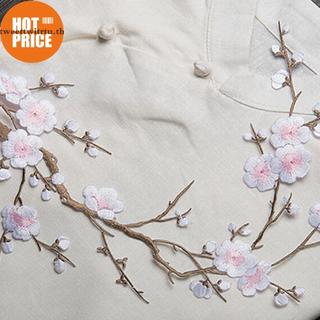 WEIYU Lindo Remendo De Flor De Ameixa Bordado Em Ferro/Costurar Apliques Com Motivo Artesanal BR