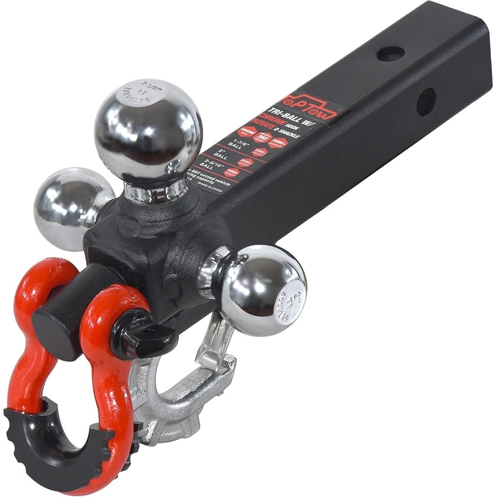 Suporte De Engate Triplo Para De Reboque TOPTOW Com Bolas Cromadas De 1-7/8 Pol . , 2-5/16 Manilha De 3/4 E Gancho , Ade
