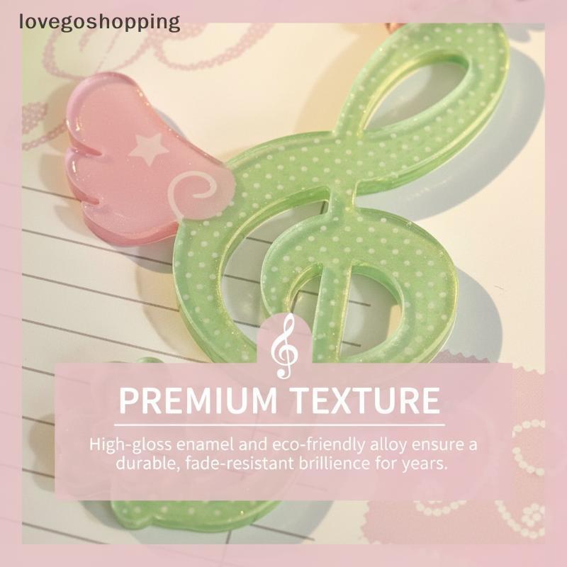 [lovego] Chaveiro Trevo Com Nota Musical Luy Wing Charm Para Mulheres Bolsa Bapa Pingente Chaves De Carro Acessórios BR