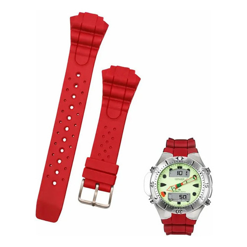 Pulseira Para Citizen Aqualand Jp1060 Bj2040 Vermelho Vermelho