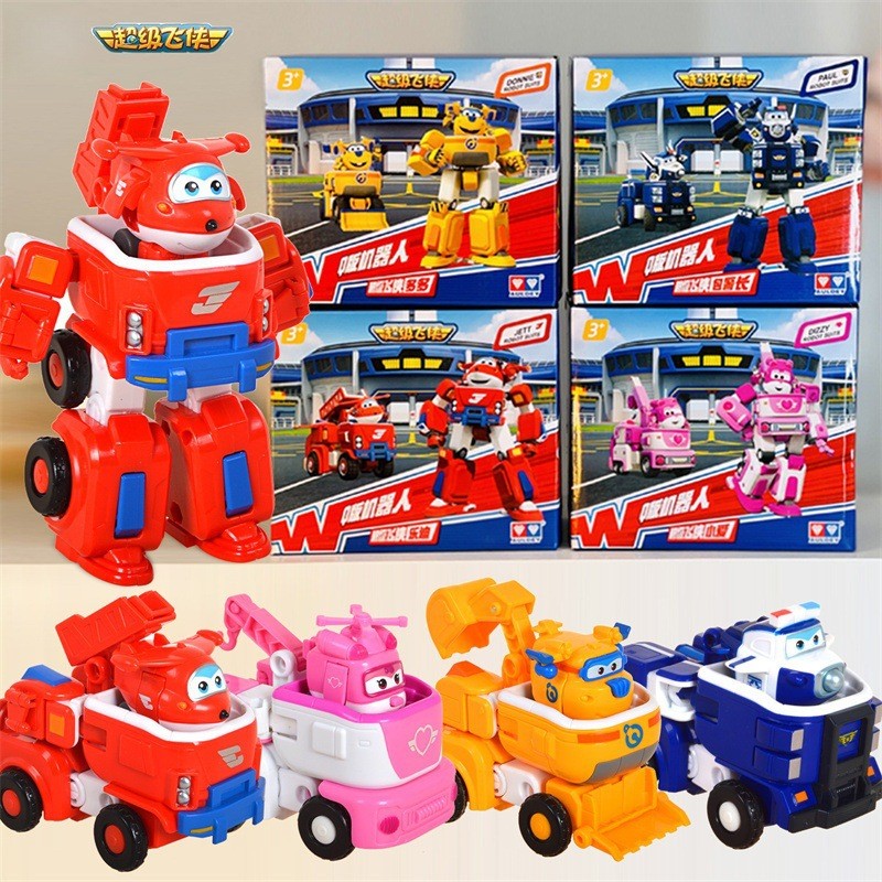Brinquedo autêntico Super Wings para crianças, robô versão Q Little Eddy, brinquedo transformável de Chefe de Polícia.