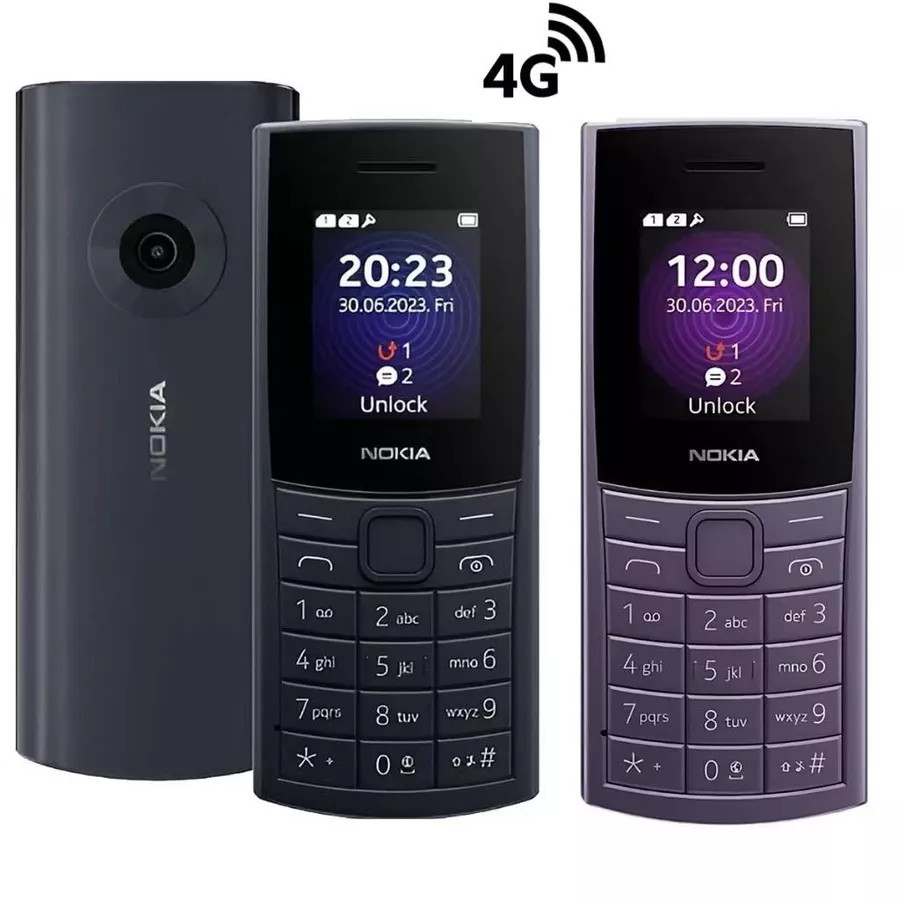 Smartphone Nok'a 110 4G Dual Chip Para Idosos Rádio FM Bluetooth Preto