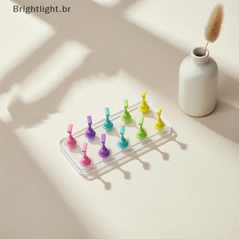 [brightlight.br] 1 Conjunto De Suporte Magnético Para Ponta De Unha Com Display Praticar Arte Em Unhas Esmalte Gel UV ,