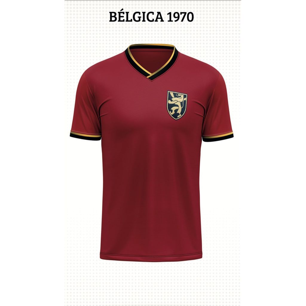 Camisa Belgica1970 Paul Van Himst Time Seleção Mundial Licenciada Futebol Europeu Campeonato