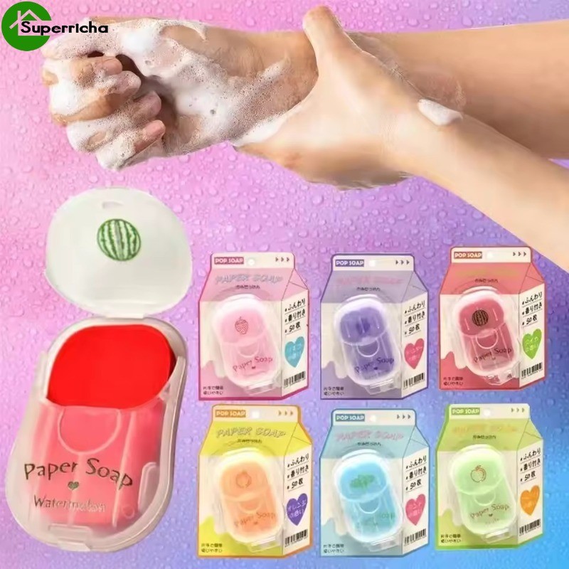 Papel De Sabão Perfumado Para Banho De Lavagem De Mãos De Espuma-Folhas De Fatias Perfumadas Limpas-Mini De Viagem Desca