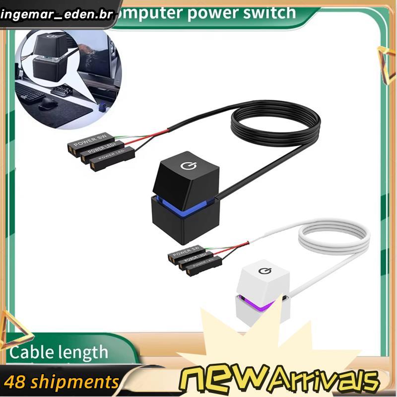 Interruptor De Mesa Para Computador , Luzes LED Coloridas , Placa-Mãe , Botão Liga/Desliga Externo , Cabo De Extensão B