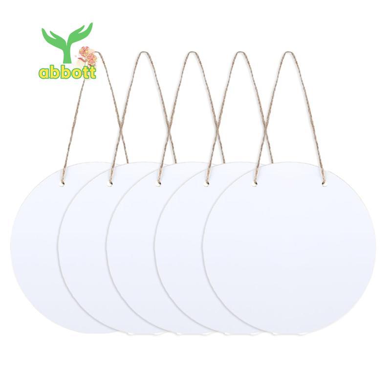 [Quick A] 5 Pcs 10in Rodada Sublimação Porta Cabide Blanks Branco Hardboard MDF Pendurado Na Parede Para Impressão De Má