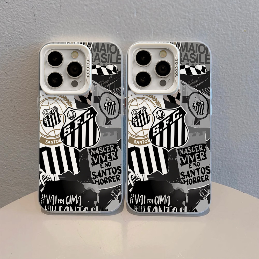 Capa de celular Santos F.C. para iPhone XR 13 15 11 14 12 16 17 PRO MAX 14 15 16 PLUS+ Capa TPU choque