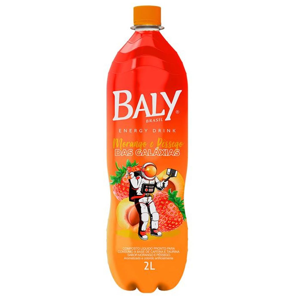 Energético Baly Energy Drink Morango e Pêssego 2L