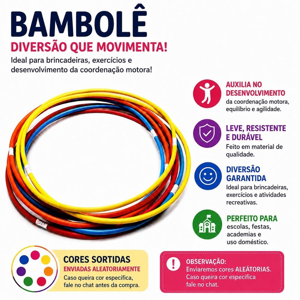 Bambolês 90/65/75 Diversão e Desenvolvimento Cores Aleátorias