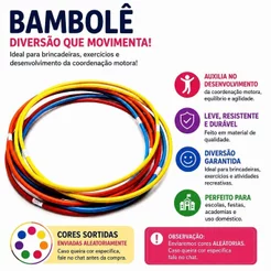 Bambolês 90/65/75 Diversão e Desenvolvimento Cores Aleátorias