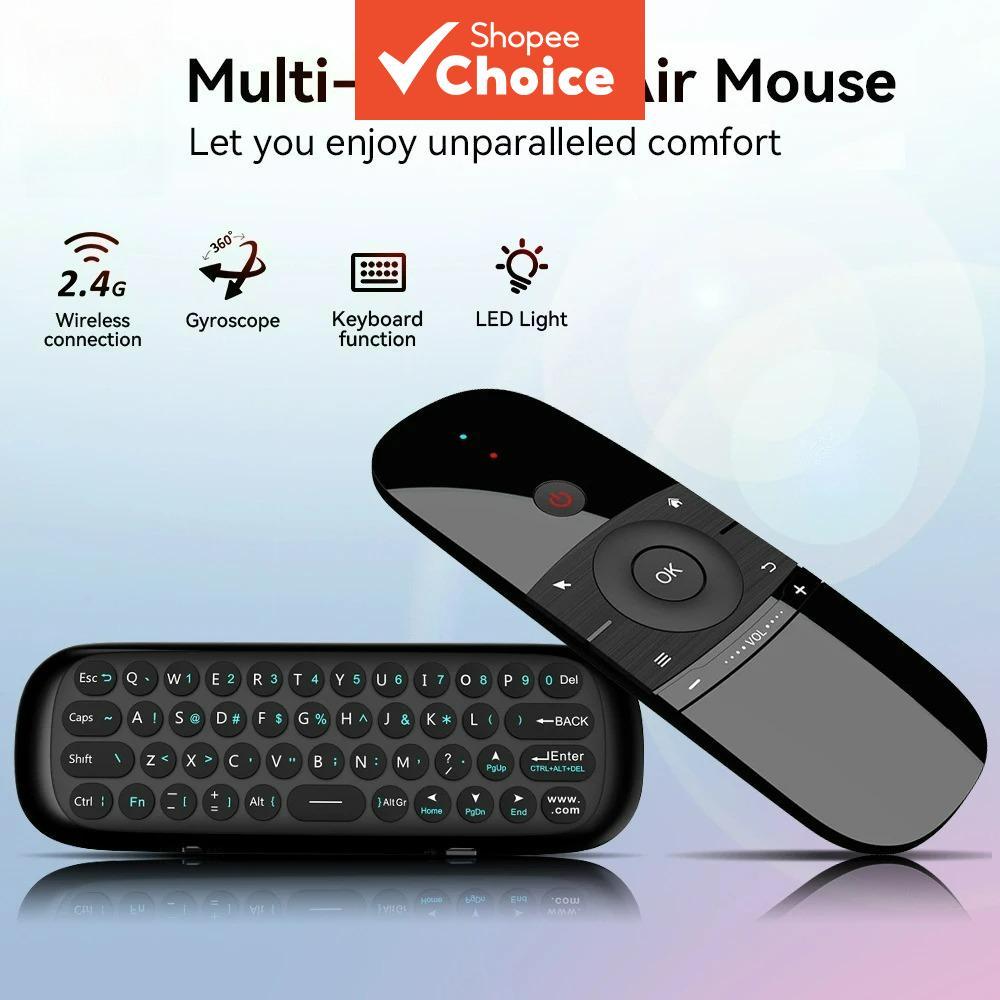 Air Mouse Teclado Sem Fio Controle Remoto 2.4G IR Aprendizado 6-Eixos Giroscópio Sensor de Movimento para PC Smart TV