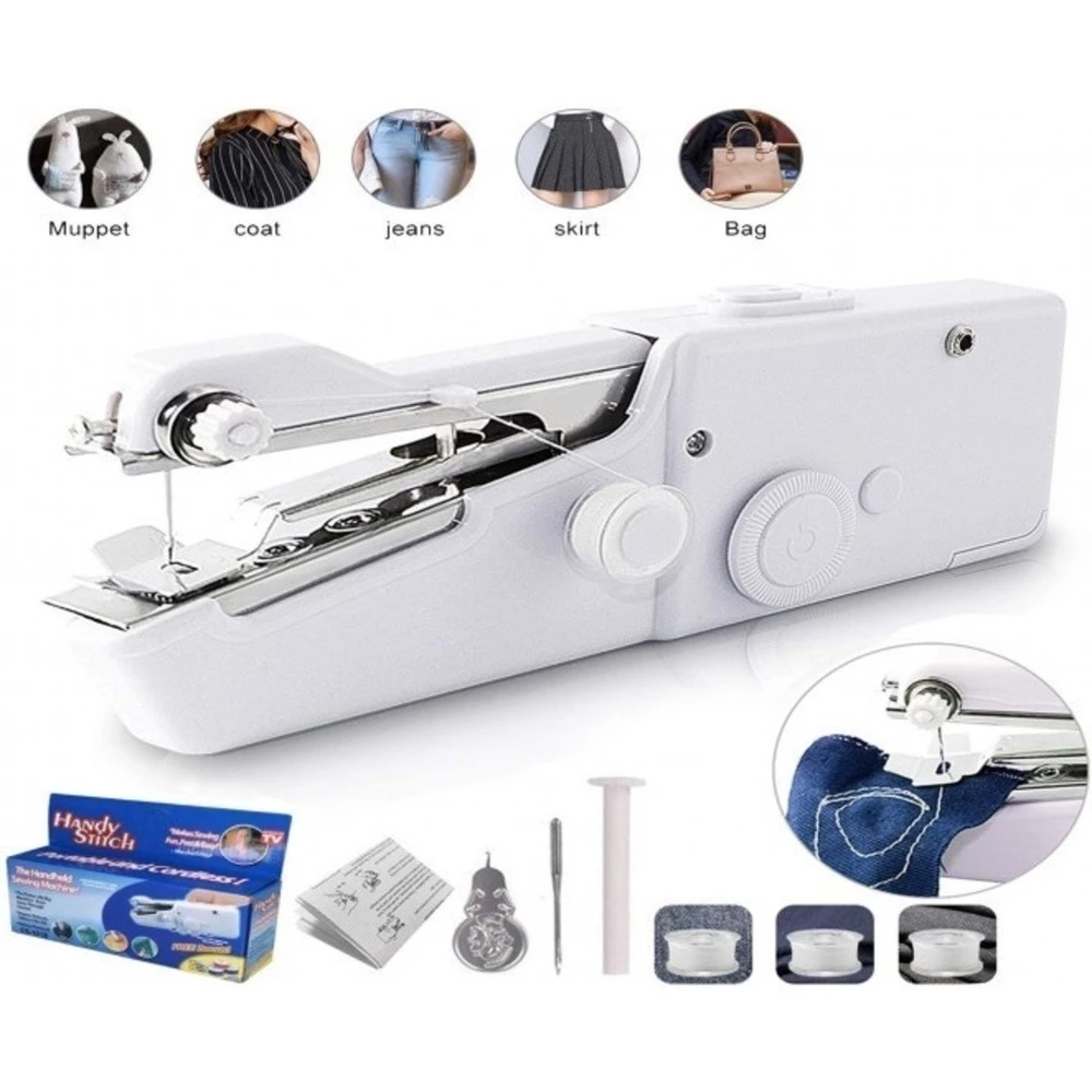 Mini Portátil Máquinas De Costura Ponto Acessível Costurar Costura Sem Fio Roupas Tecidos LK-8100