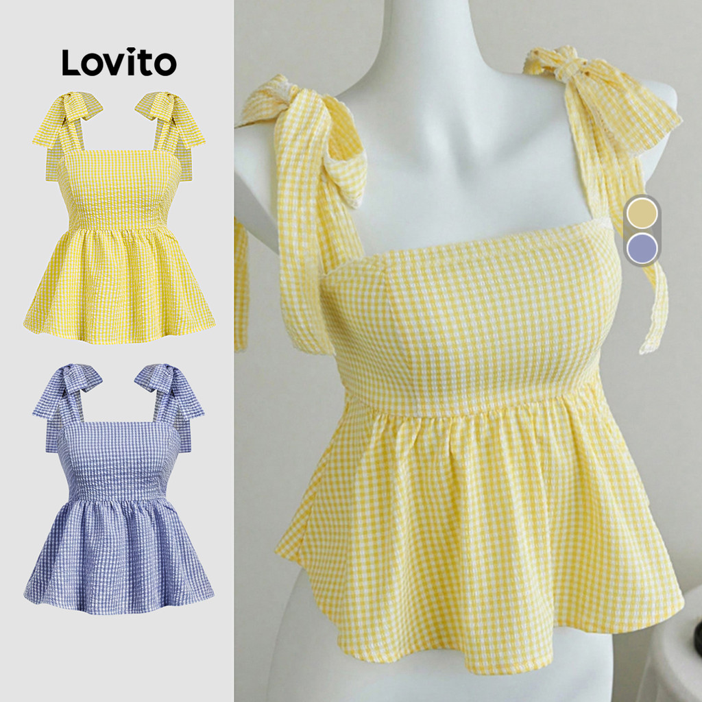 Blusa Regata Feminina Lovito Casual Top com e Estilosa Blusa Amarela Clara Para Primavera/verão L172ED1865