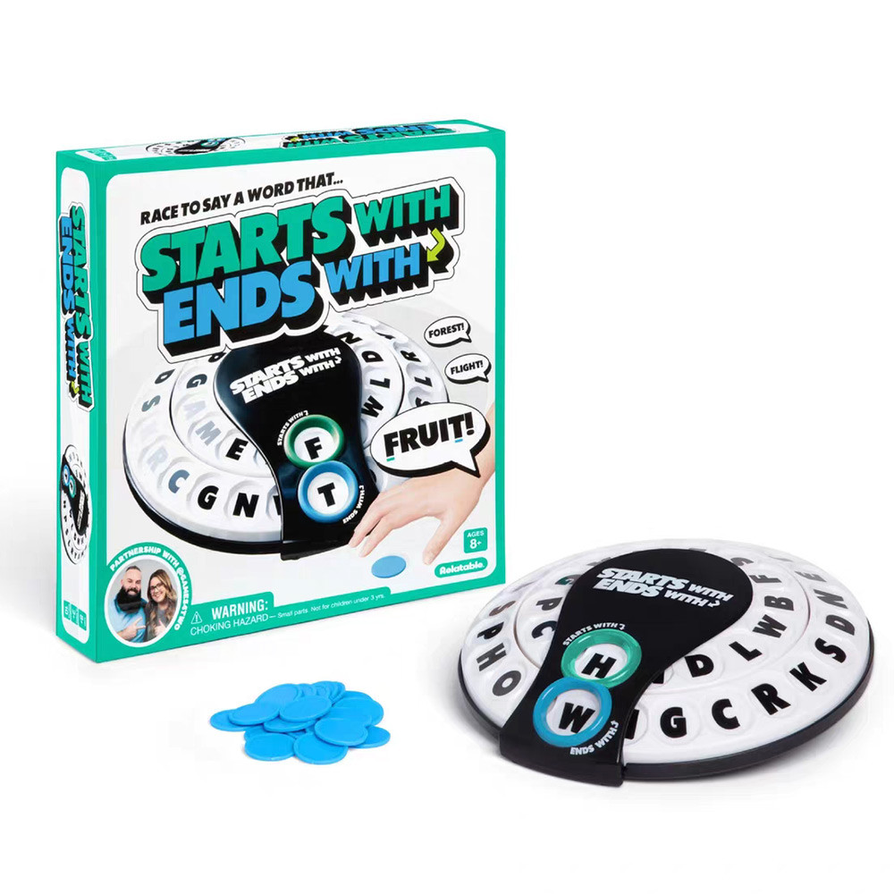 Alphabet Spin Word Challenge Game Starts With Ends With, Quick Thinking Word Guessing Game