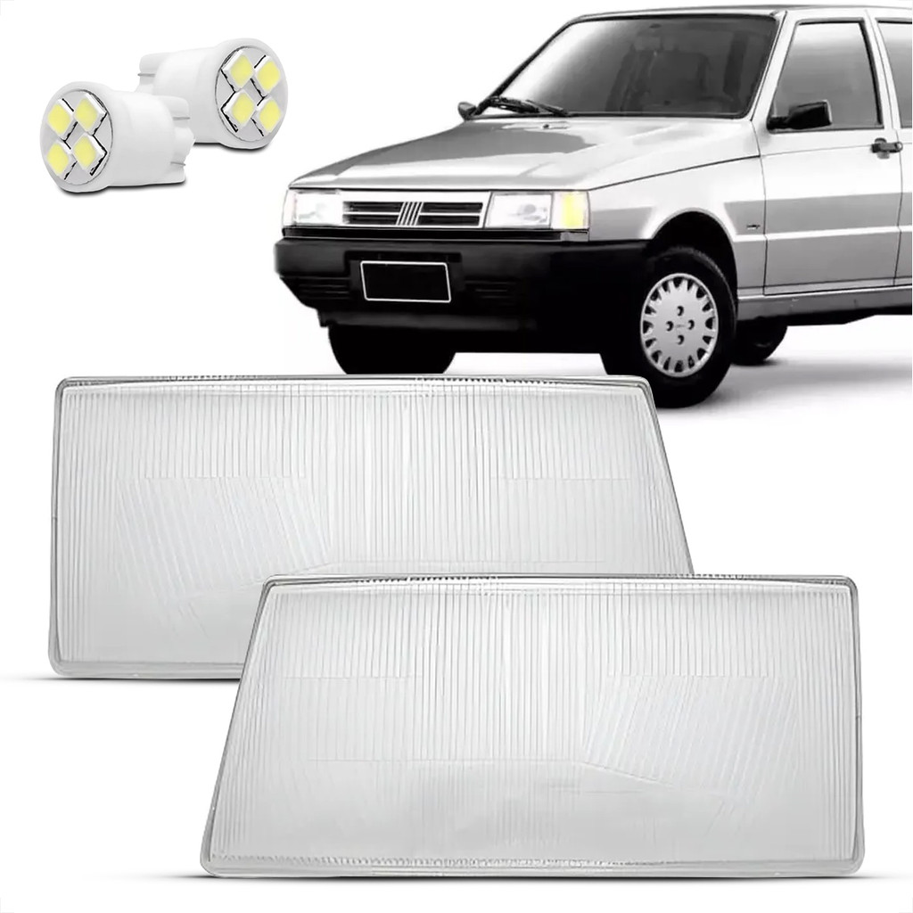 Lente Farol Fiat Uno 1991 1992 1993 1994 1995 1996 1997 1998 1999 2000 2001 2002 em Oferta na Shopee