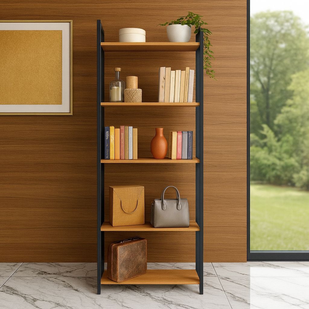 Estante Livreiro Organizador Industrial Estilo Vintage com 5 Prateleiras Multiuso