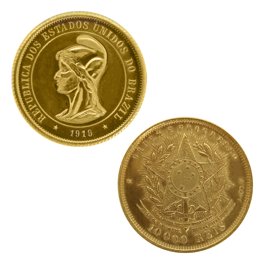 Moeda 10000 Réis 1919 República - 22,5mm - NC - Cópia