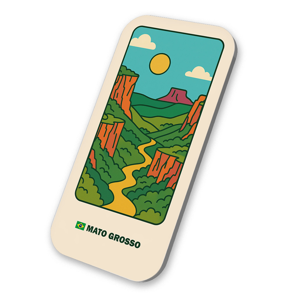 Imã Geladeira  Mato Grosso Brasil 3x6cm souvenir Lembrança