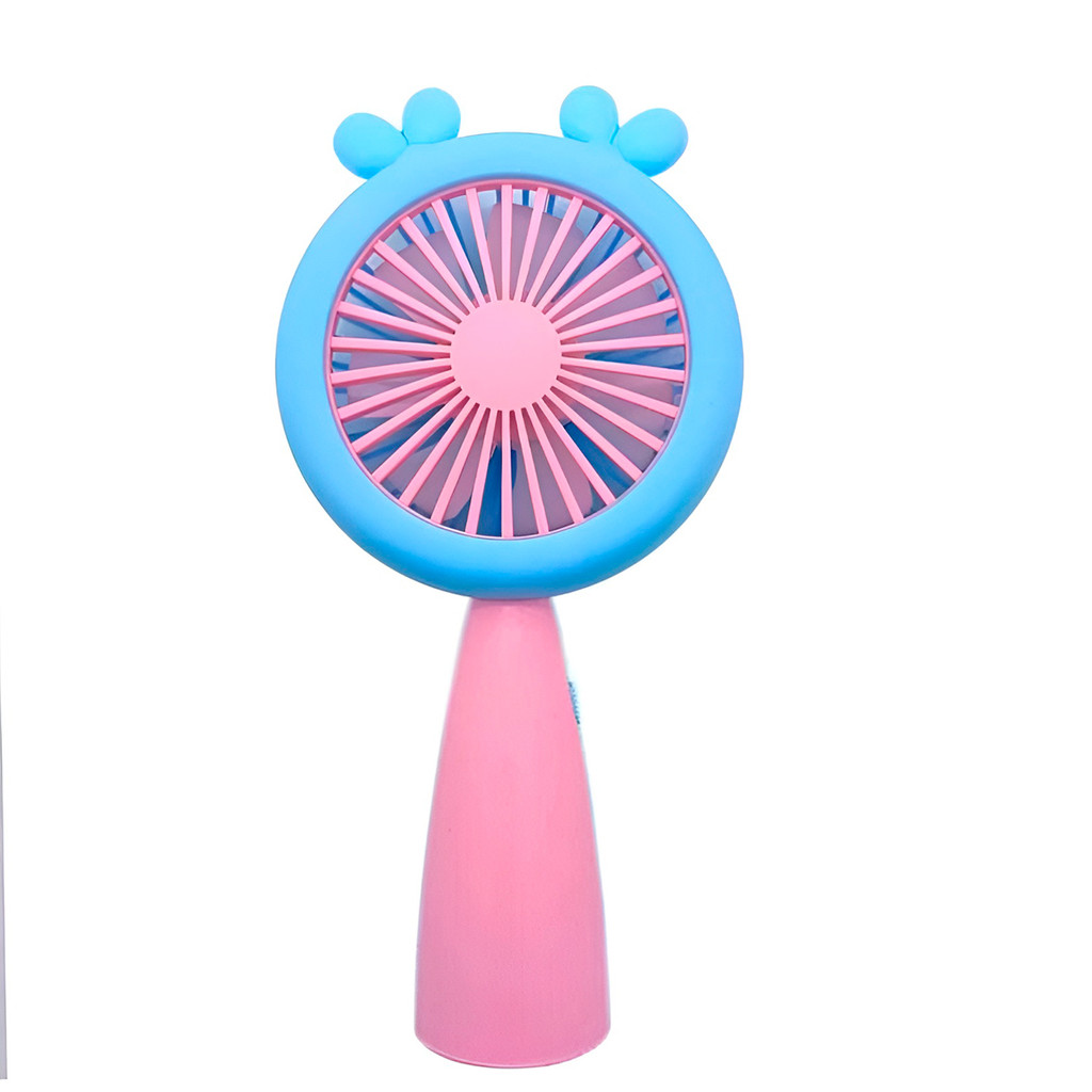 Mini Ventilador Recarregável USB Rosa LED Portátil Mesa Econômico Silencioso Premium Original Profissional Top