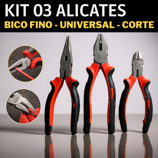 Alicate Universal 6" Polegadas Multiuso Emborrachado Ferramentas Bico Fino Corte em Oferta na Shopee