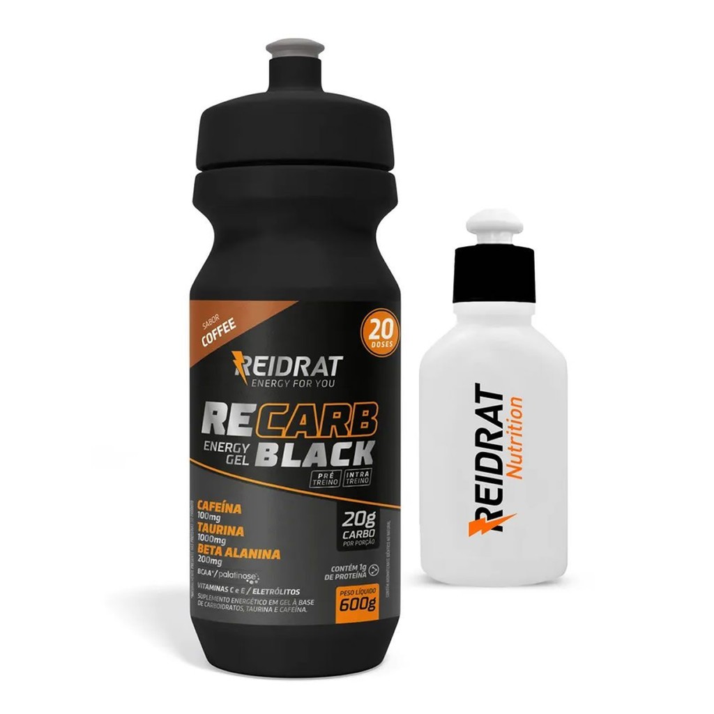 Recarb Energy Gel Black Squeeze + Mini Squeeze 100 ml - 600g Coffee - Reidrat em Oferta na Shopee