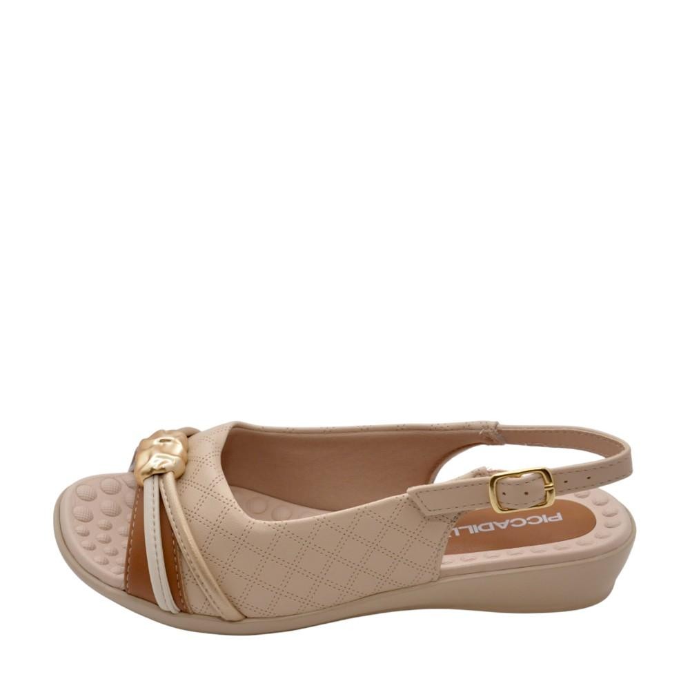 Sandália Feminina Piccadilly Anabela REF: 500408 NAPA STRECH-MATELASSE em Oferta na Shopee