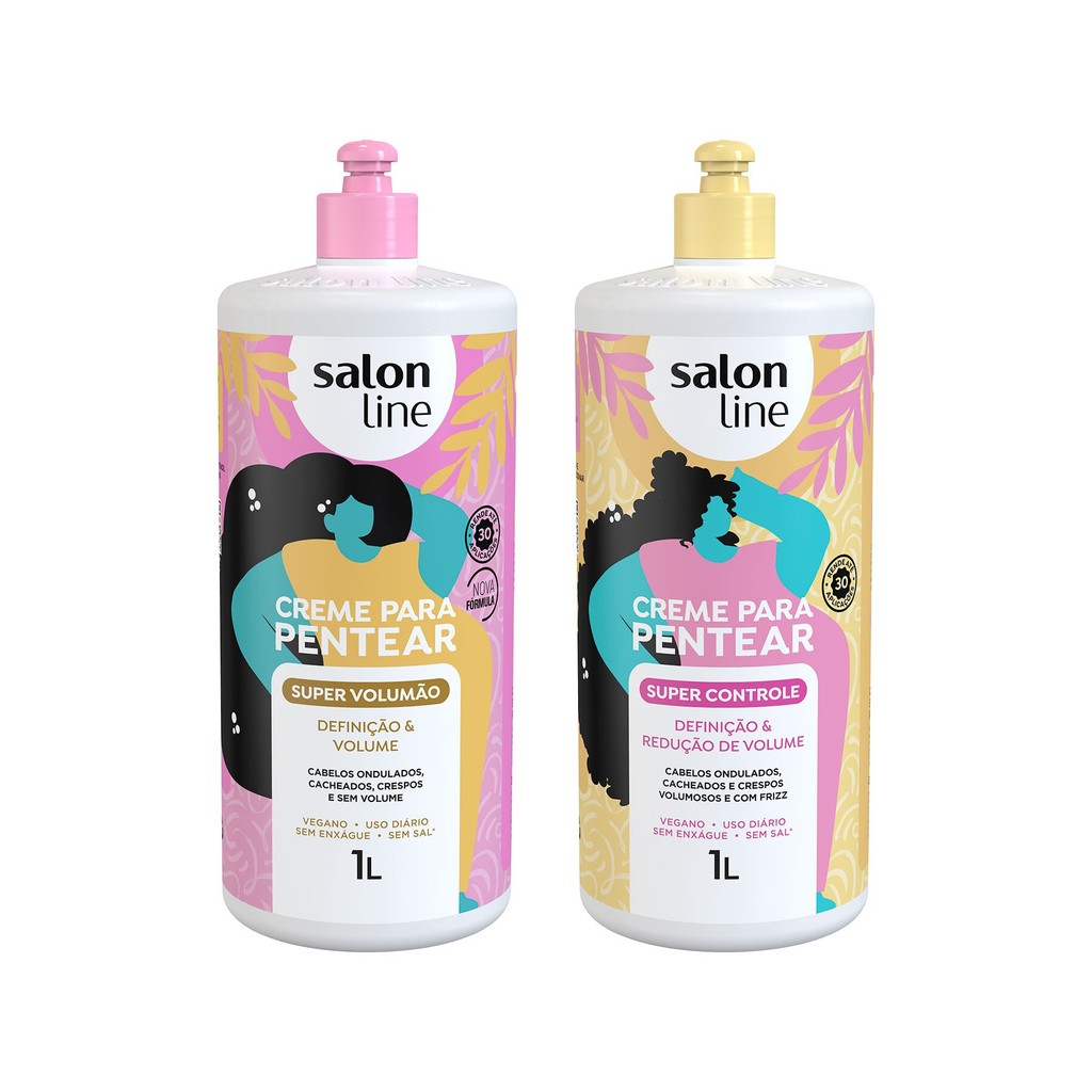 Detalhes do Kit Volume e Controle dos Fios com Creme para Pentear Salon Line