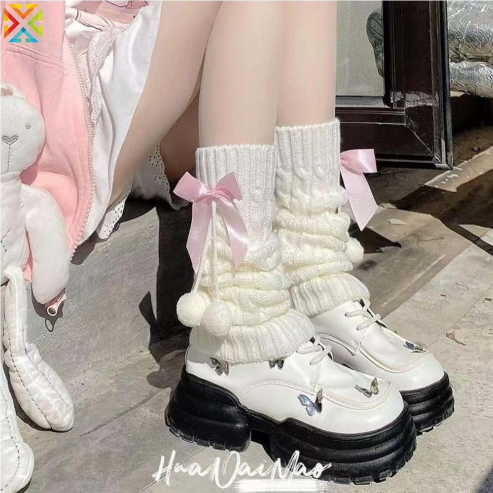 Punhos De Bota Quentes Confortáveis Meias De Perna Bonito Multicolorido Malha Polainas Para O Inverno Uso Diário Role Pl