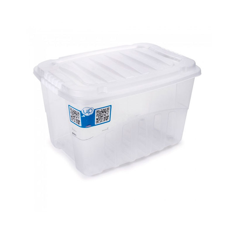 Caixa organizadora box alta cristal 19,8L 2890 Plasútil em Oferta na Shopee