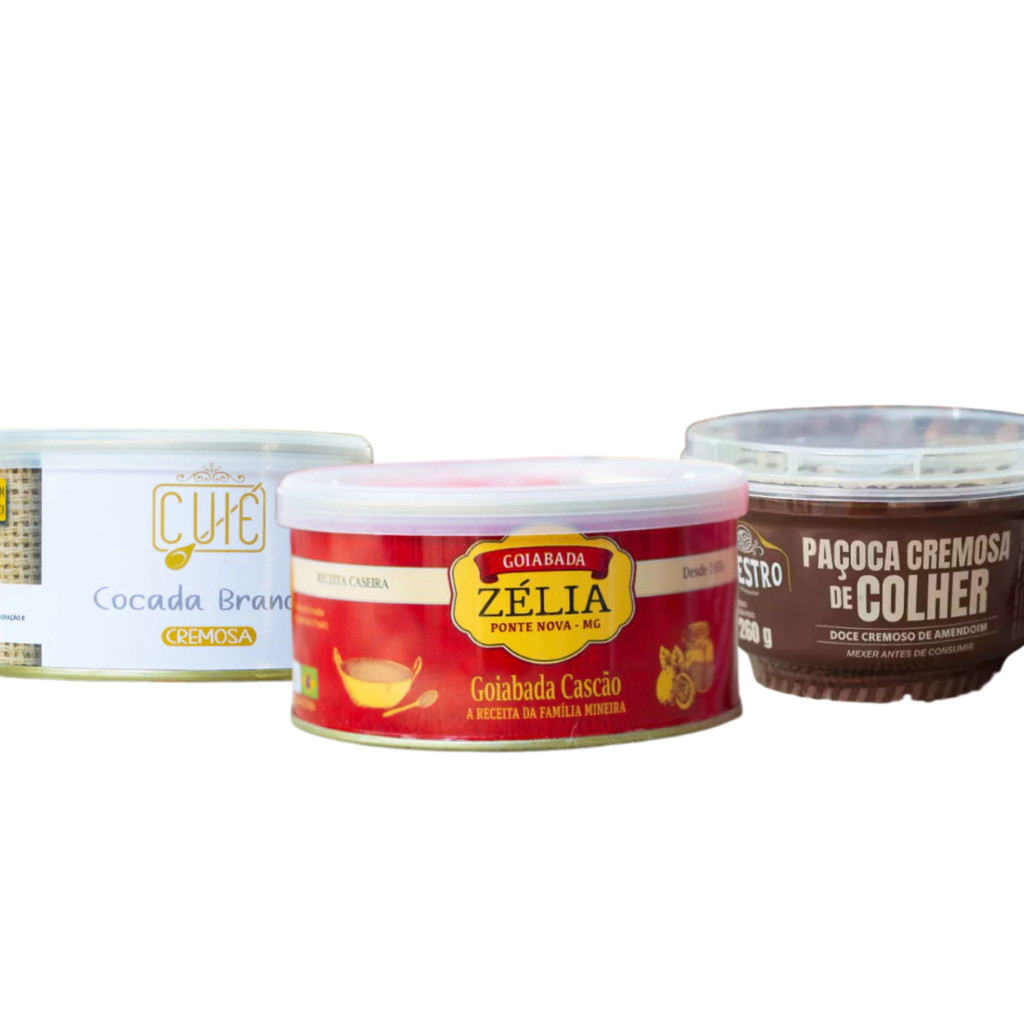 Kit Doces Mineiros Artesanais – Paçoca, Cocada e Goiabada | Presente Tradicional Da Roça Empório