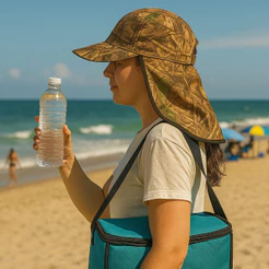 Bone Com Protetor De Nuca Proteção Solar Camuflado Para Pescador Camping Acampar
