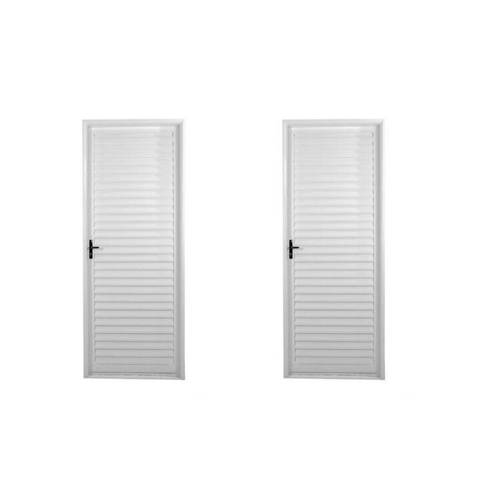 Kit 2 Portas de Aço com Vidro Incolor 215x75cm Branco MGM em Oferta na Shopee