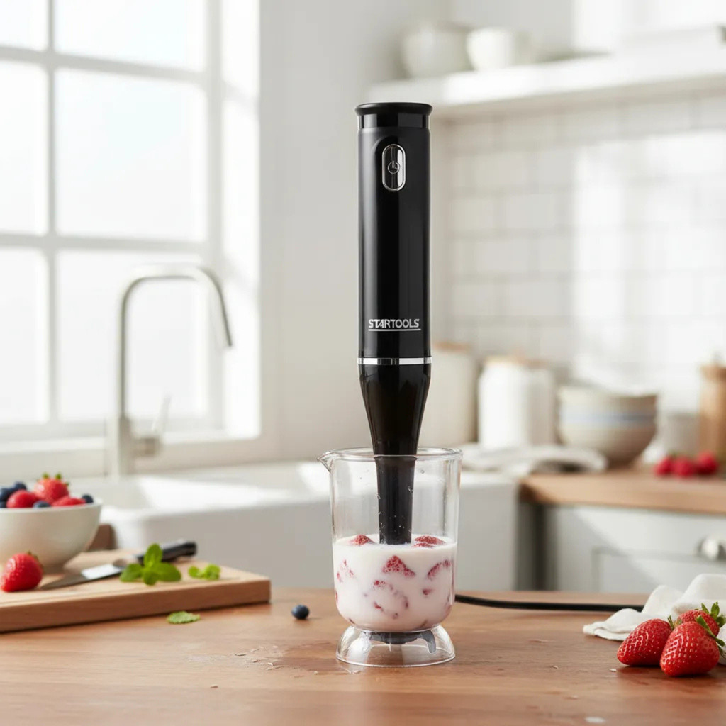 Mixer Elétrico 127V C/ Copo 700ml Portatil Lâmina Aço Inox Shake Vitamina Whey Suco Branco ou Preto