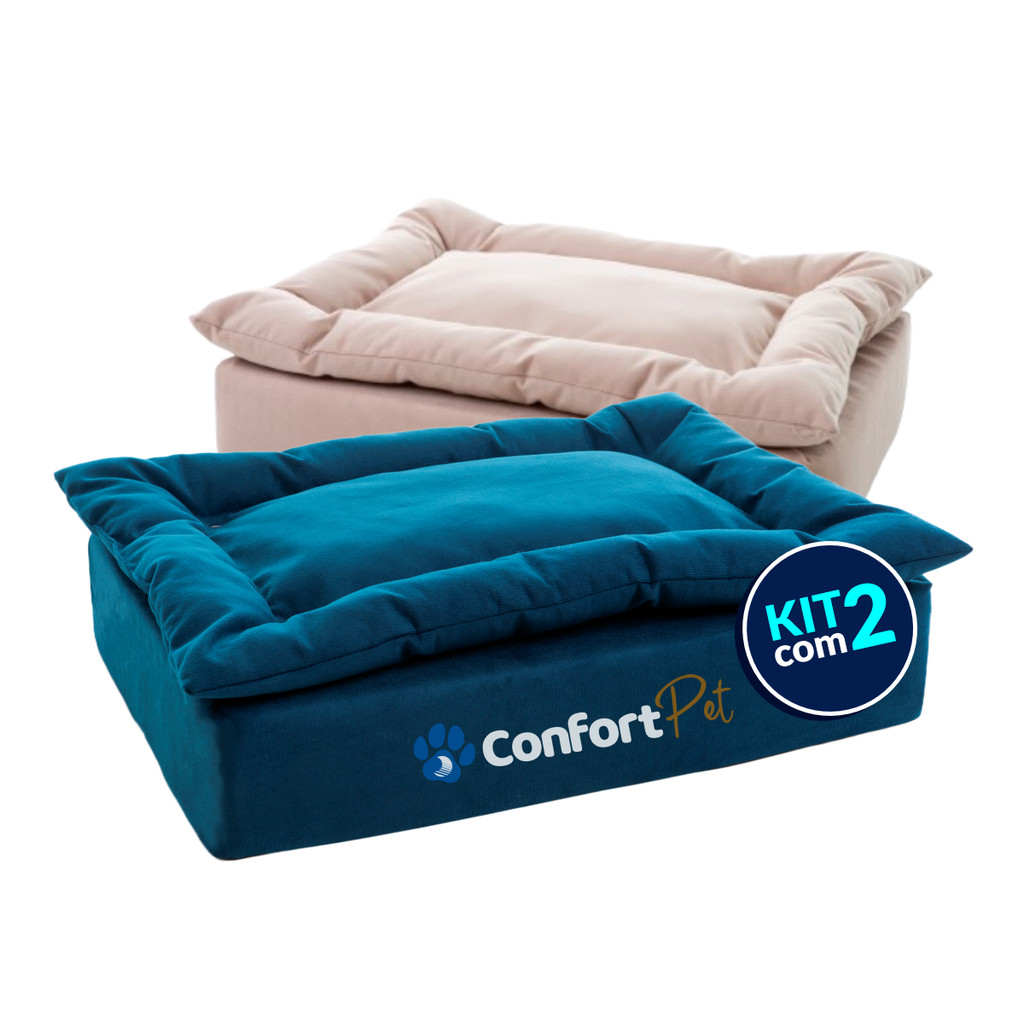 Kit 2 Camas Confort Pet Sonos Azul e Bege em Oferta na Shopee
