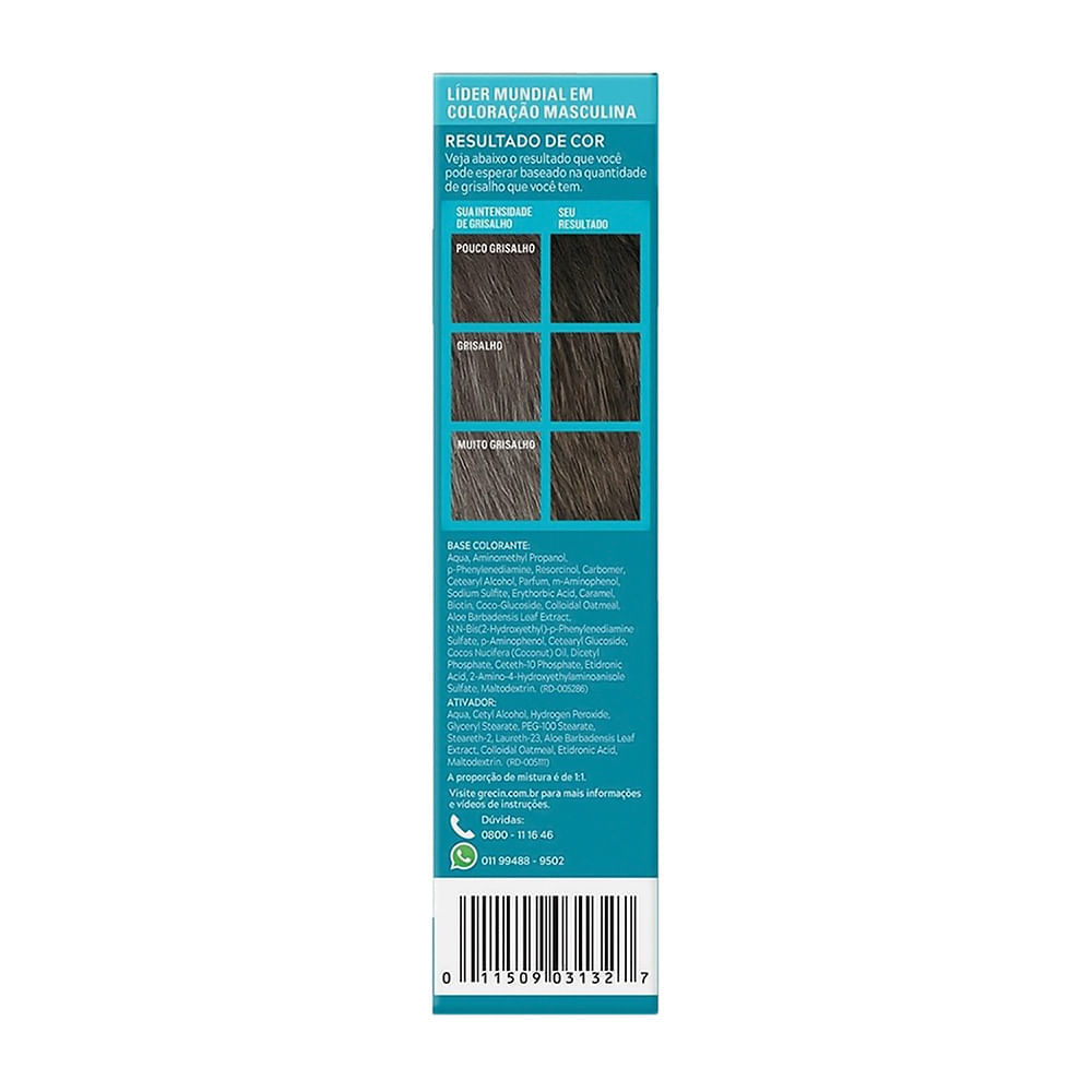 Detalhes do Grecin 5 Barba e Bigode Gel Tonalizante Castanho Escuro
