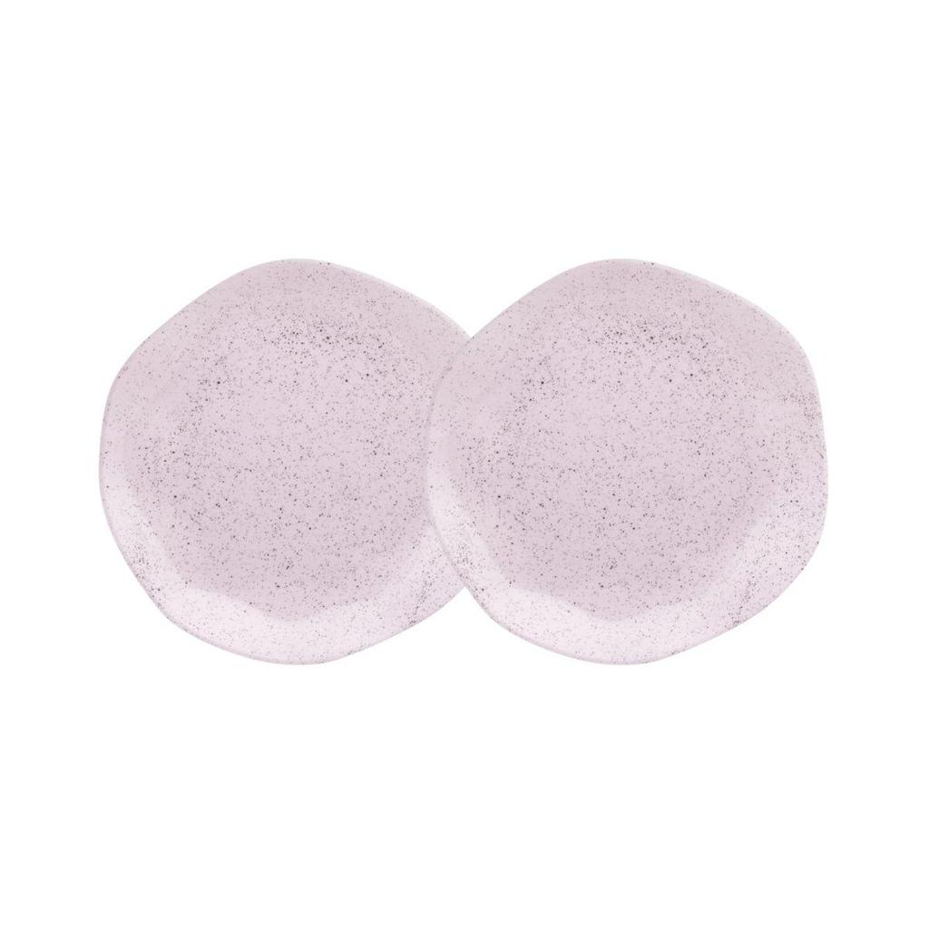 Conjunto 2 Pratos de Sobremesa 21,5cm Ryo Pink Sand Porcelana Oxford