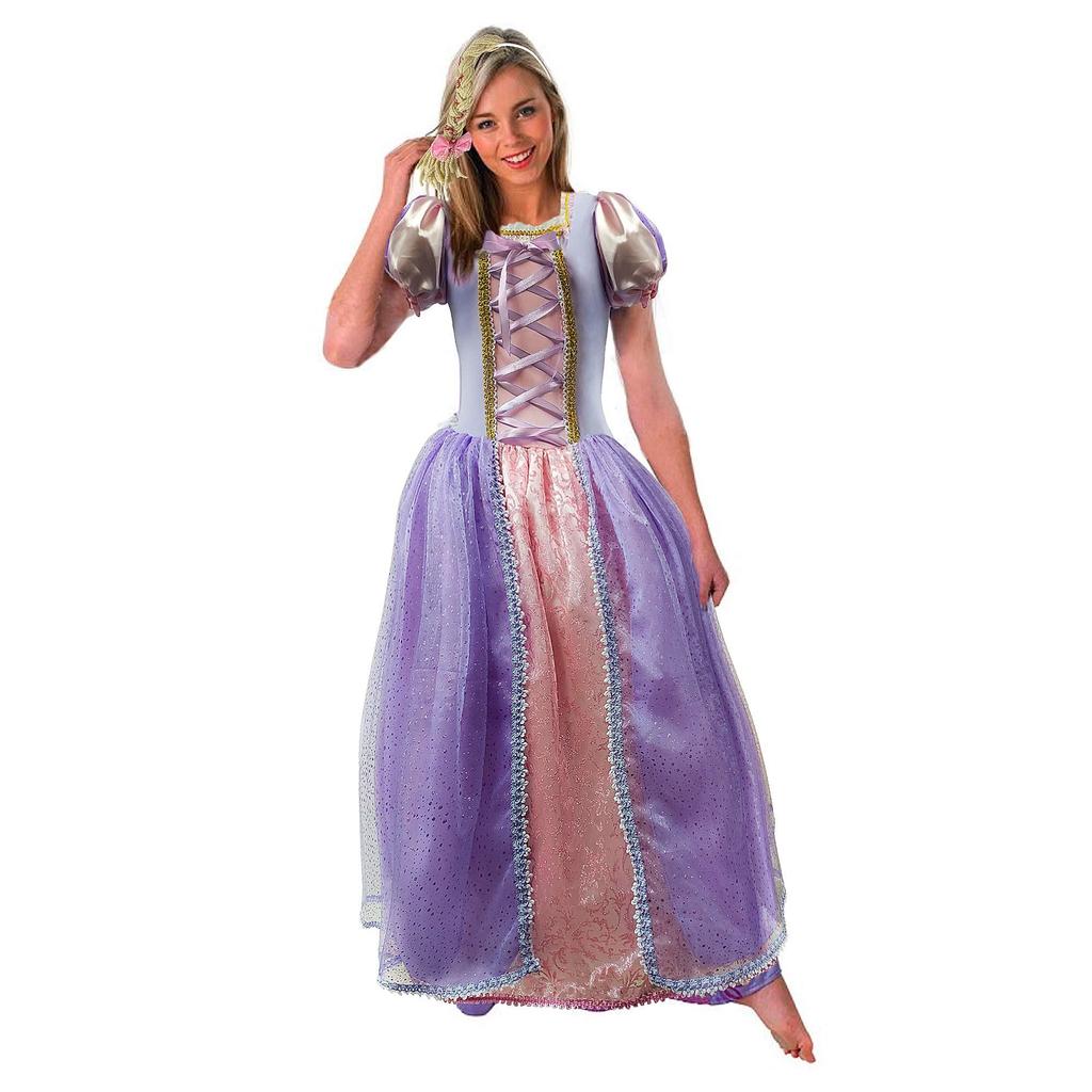 Fantasia Rapunzel Princesa Adulta de Luxo Com Tiara em Oferta na Shopee