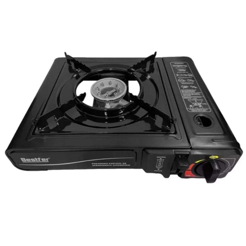 Fogareiro BF Portátil com Maleta – Acendimento Automático Prático e Seguro para Cozinhar