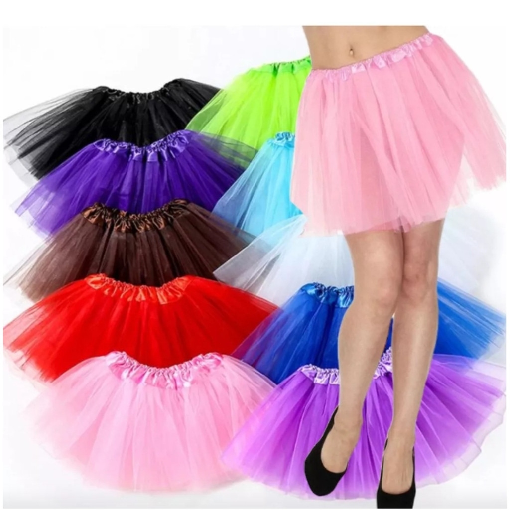 1 Saia De Tule Adulto Lisa Carnaval 40 Cm Adulto em Oferta na Shopee