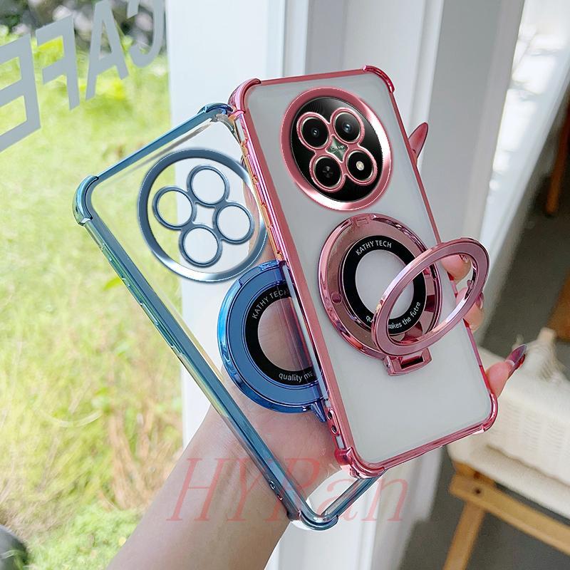 Capinha Realme 12X 5G/Realme12 5G Quatro Cantos airbag anti Queda De Telefone Transparente Com Suporte CDSJ em Oferta na Shopee